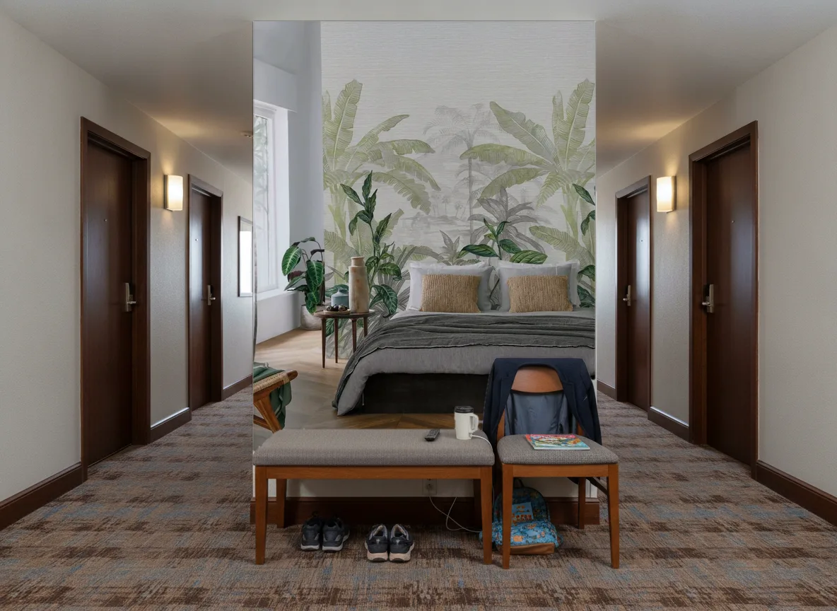 Olea — Korytarz hotelowy — ściana na końcu