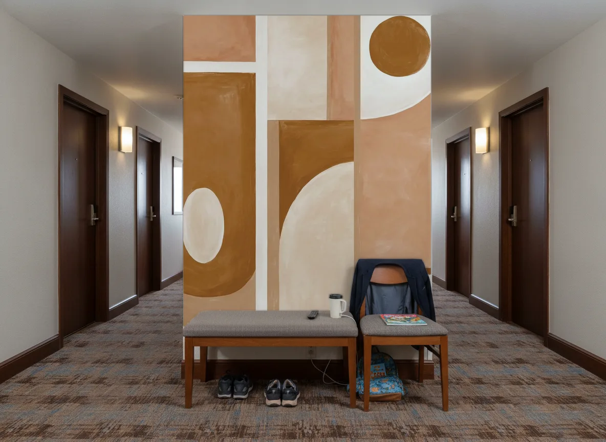 Pictura — Korytarz hotelowy — ściana na końcu