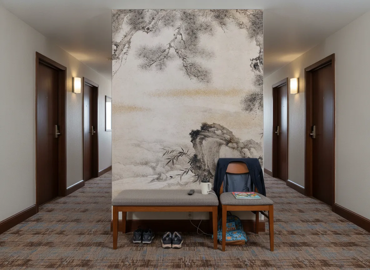 Kiri — Korytarz hotelowy — ściana na końcu