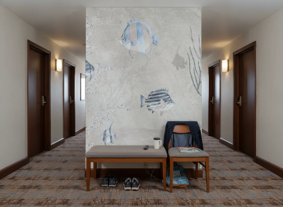 Nerissa — Korytarz hotelowy — ściana na końcu