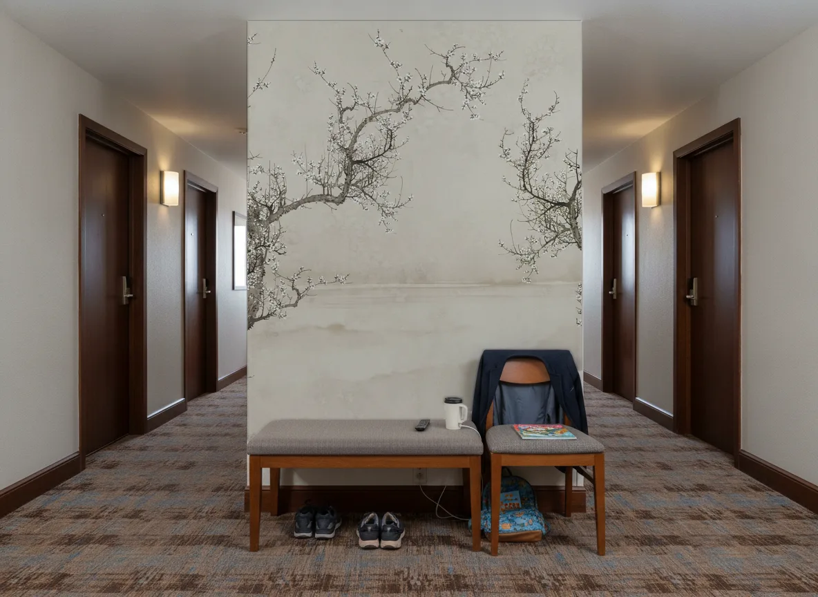 Ume — Korytarz hotelowy — ściana na końcu