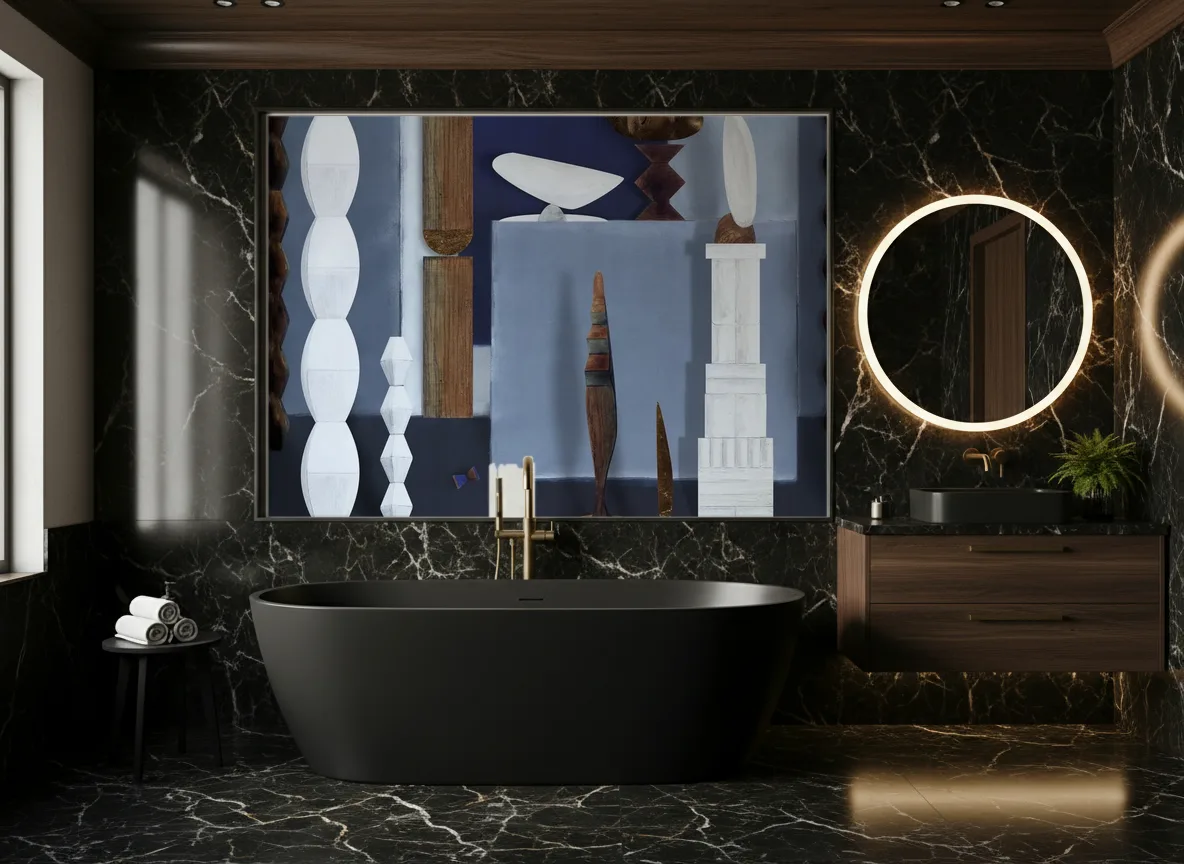 L'atelier De Brancusi — Czarna łazienka — pole za wanną