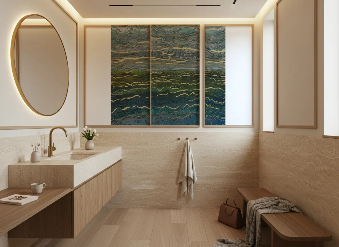 Azurite — Łazienka — kwatery nad trawertynem