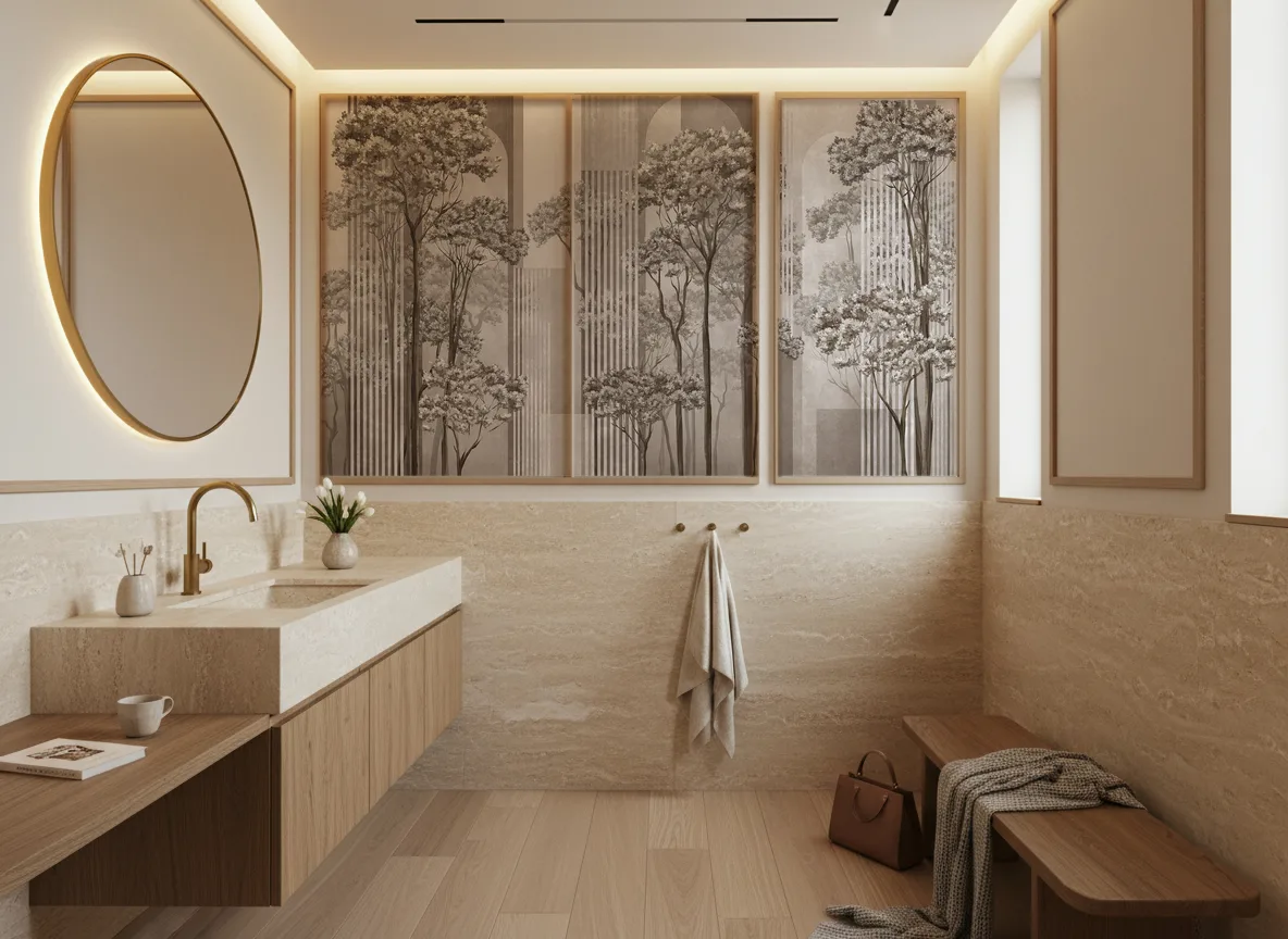 Woodline — Łazienka — kwatery nad trawertynem