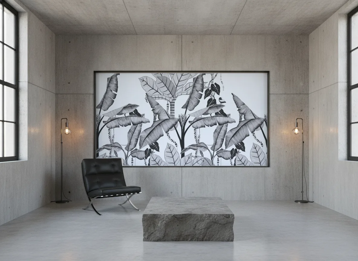 JANGALA Panoramas — Loft — pole w betonie w stalowej ramie