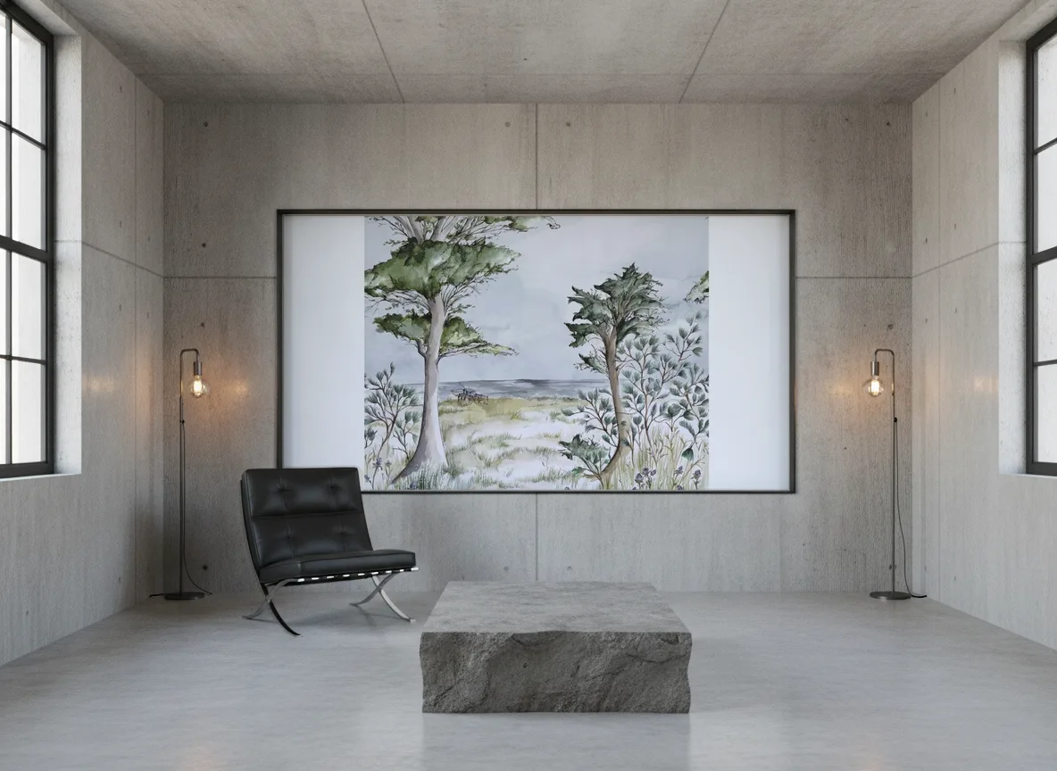 Pornic Int — Loft — pole w betonie w stalowej ramie