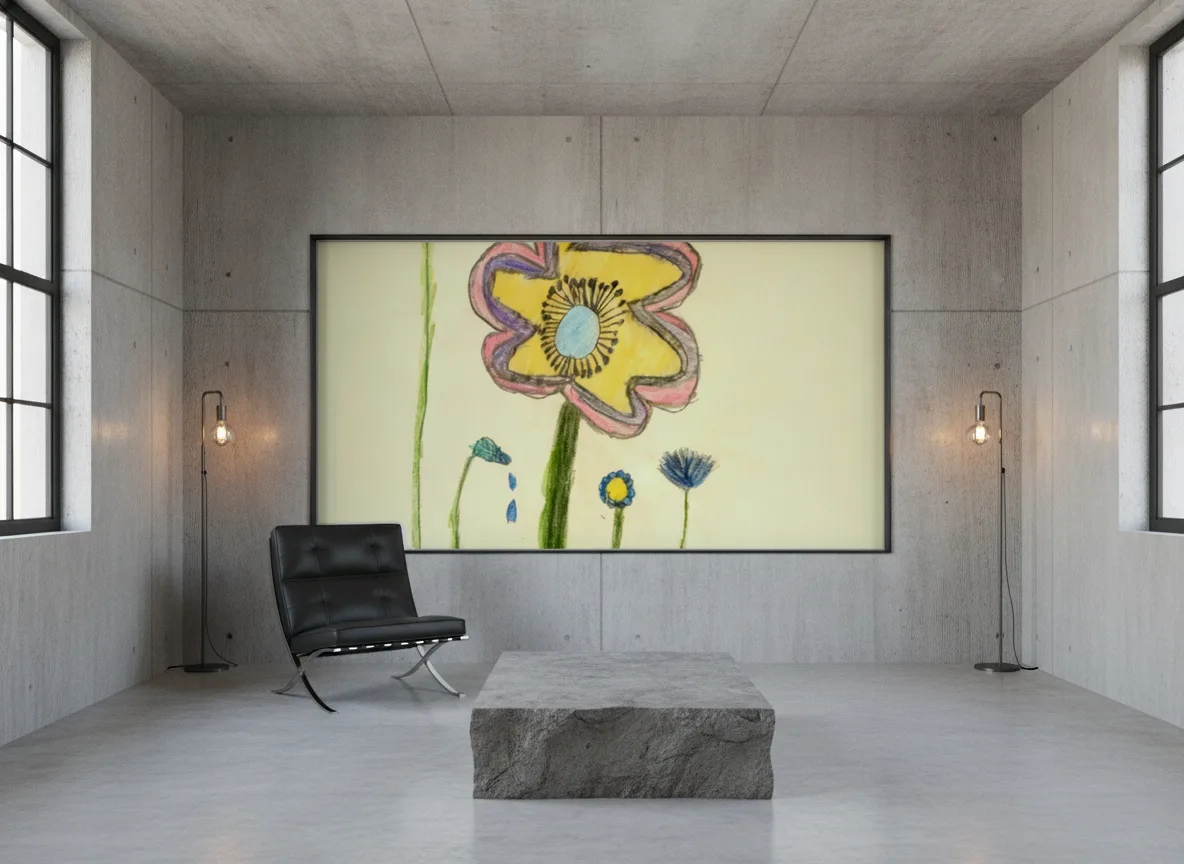 Kwiat — Loft — pole w betonie w stalowej ramie
