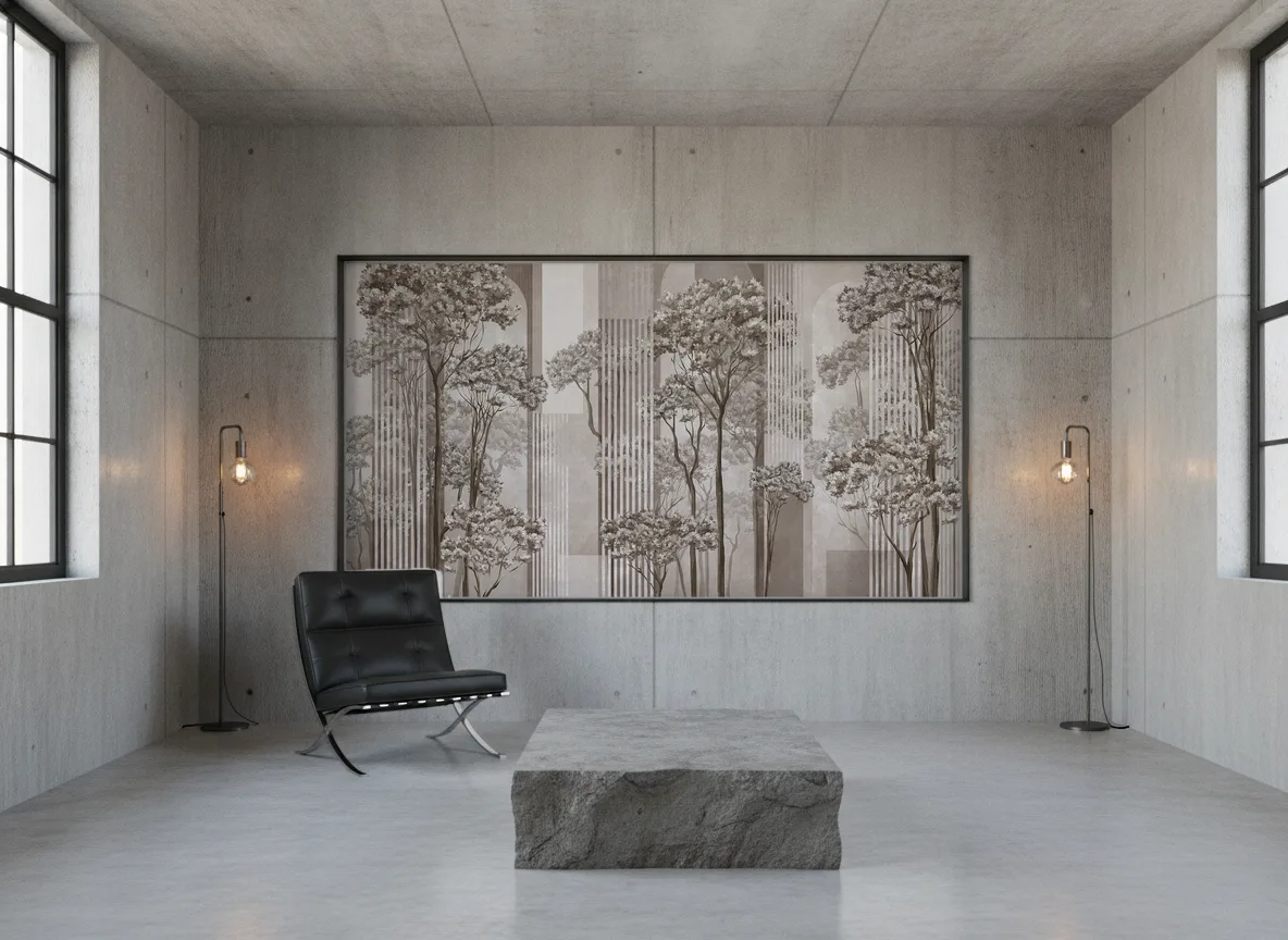 Woodline — Loft — pole w betonie w stalowej ramie