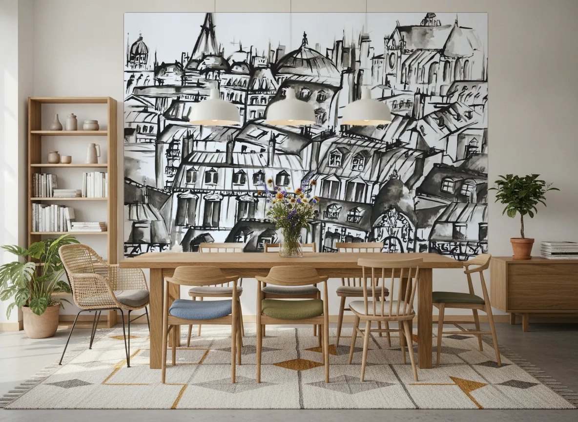 GRANDS BOULEVARDS Panoramas — Jadalnia z długim stołem