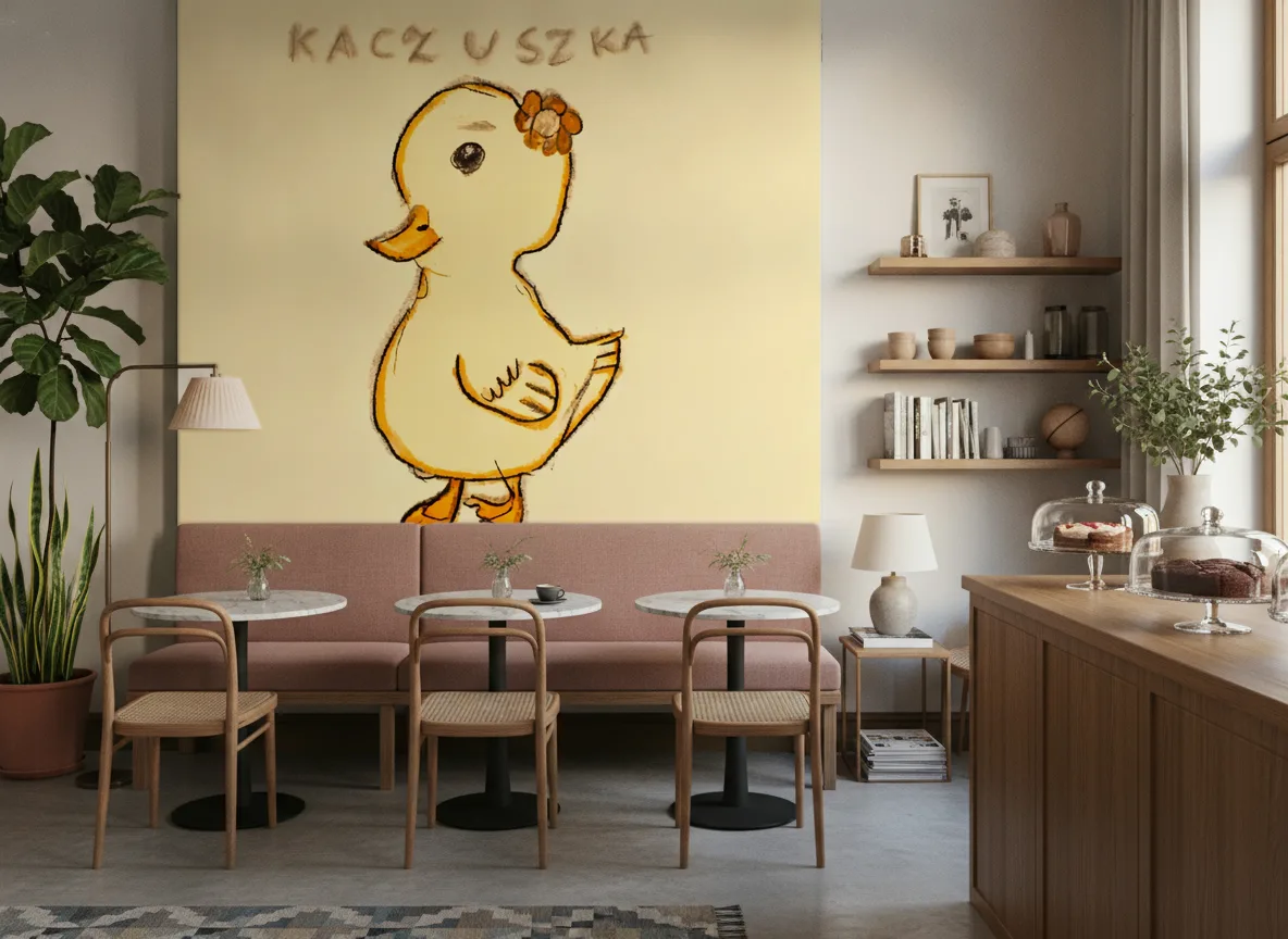 Kaczuszka — Kawiarnia z różową ławą