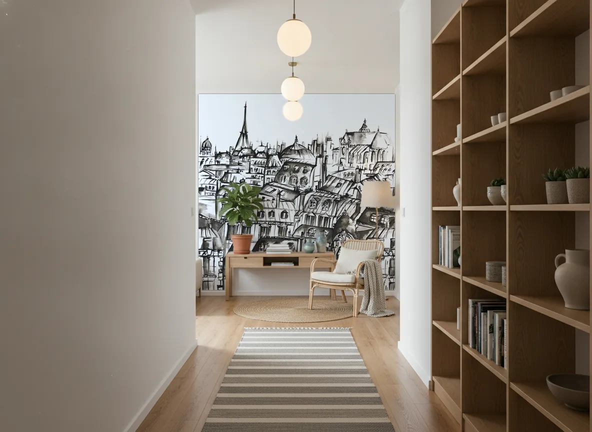 GRANDS BOULEVARDS Panoramas — Korytarz w mieszkaniu — ściana na końcu