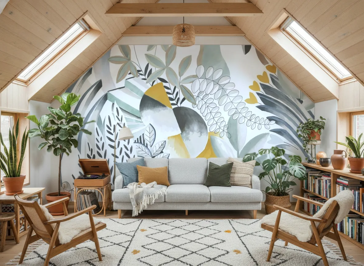 ARTEMIS Panoramas — Salon na poddaszu — ściana szczytowa
