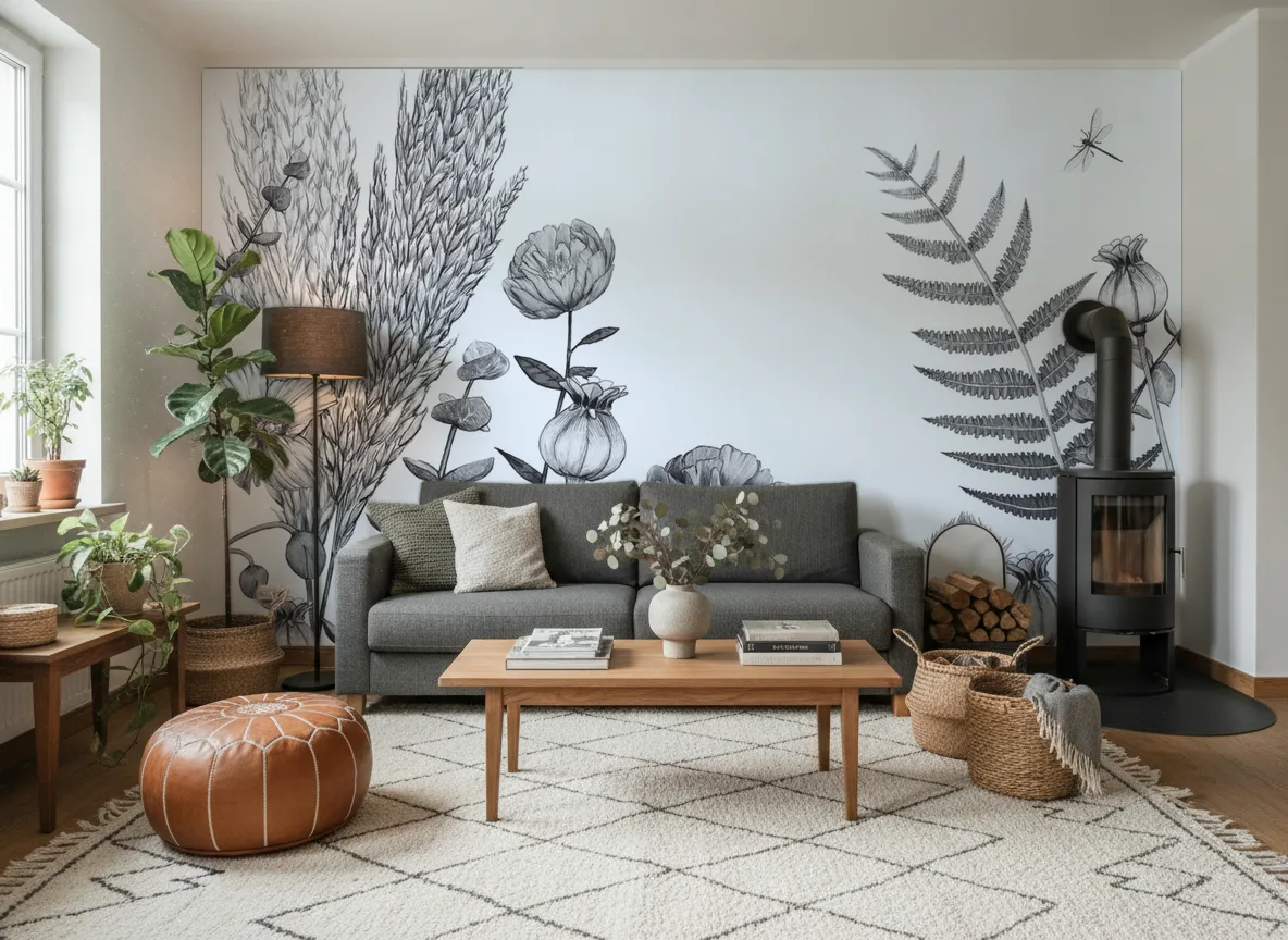 ELCOSION Panoramas — Salon z kozą w domu