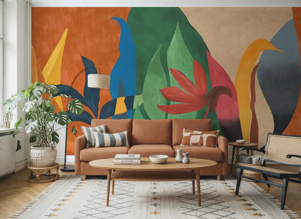 Nahua — Salon z terakotową sofą