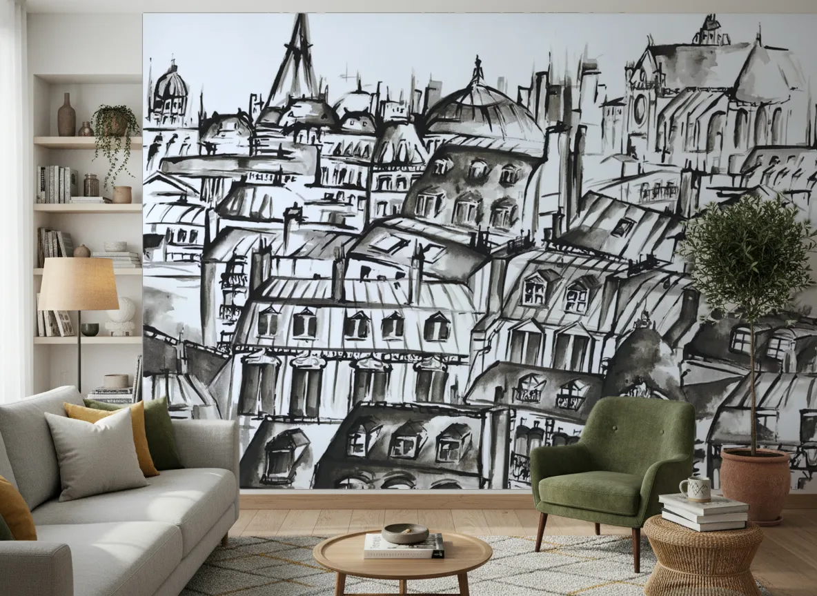 GRANDS BOULEVARDS Panoramas — Salon z zielonym fotelem