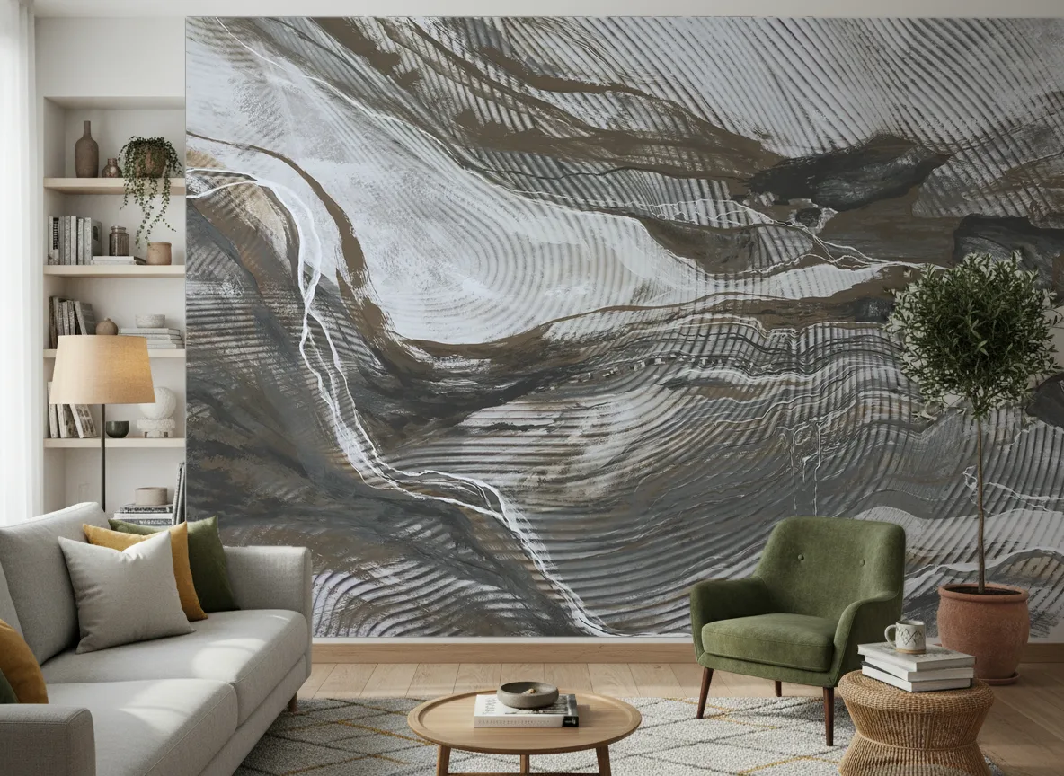 Wave Lines — Salon z zielonym fotelem