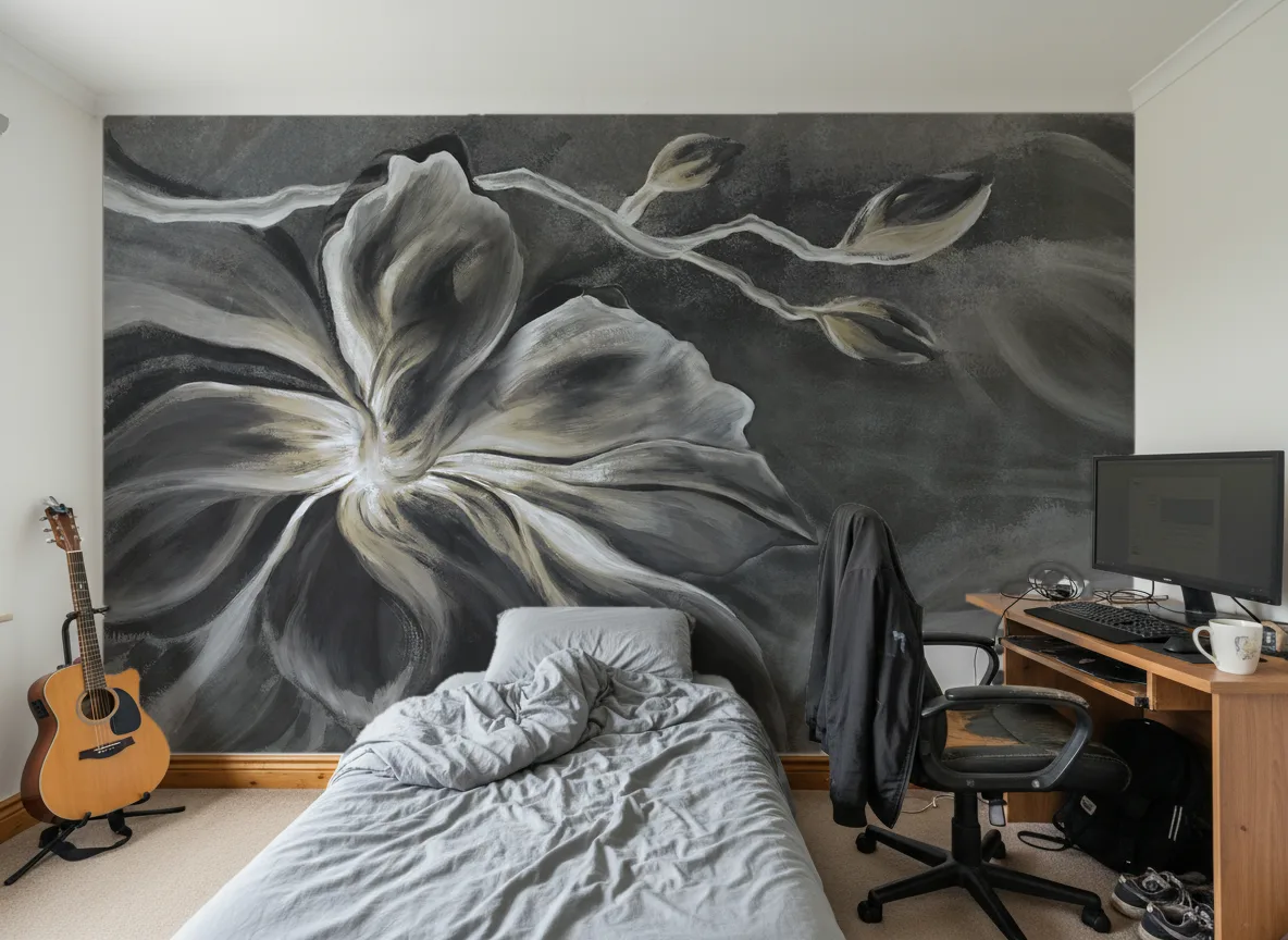 Flower Eye — Pokój nastolatka — ściana za łóżkiem