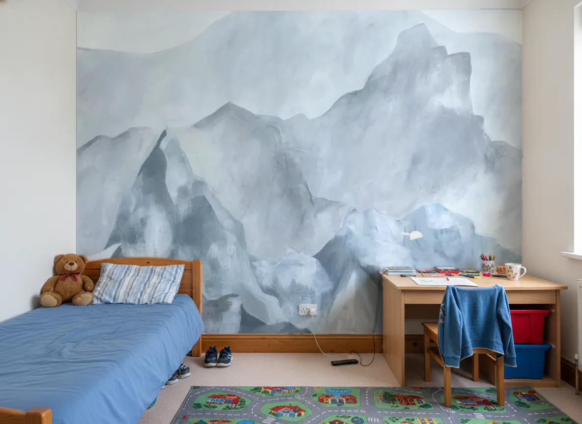 EVEREST Panoramas — Pokój dziecka — ściana za łóżkiem i biurkiem