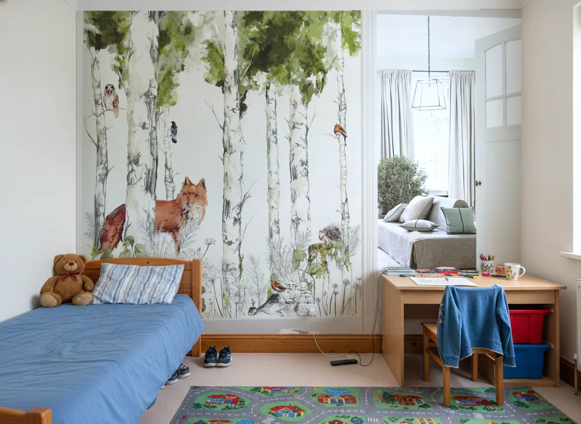 SYLVANIA Panoramas — Pokój dziecka — ściana za łóżkiem i biurkiem