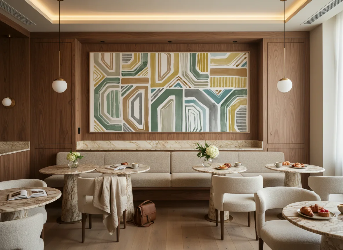 Bogolan — Restauracja hotelowa — pole nad ławą
