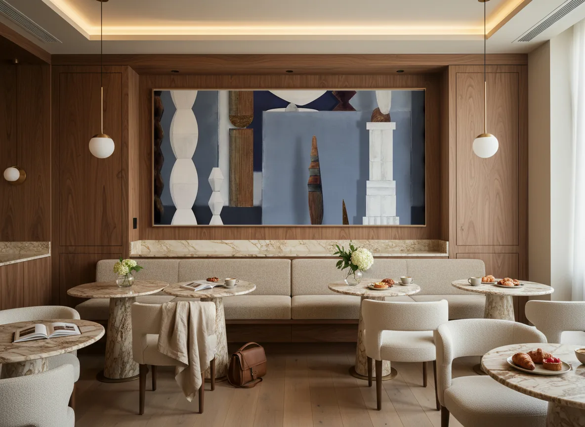 L'atelier De Brancusi — Restauracja hotelowa — pole nad ławą