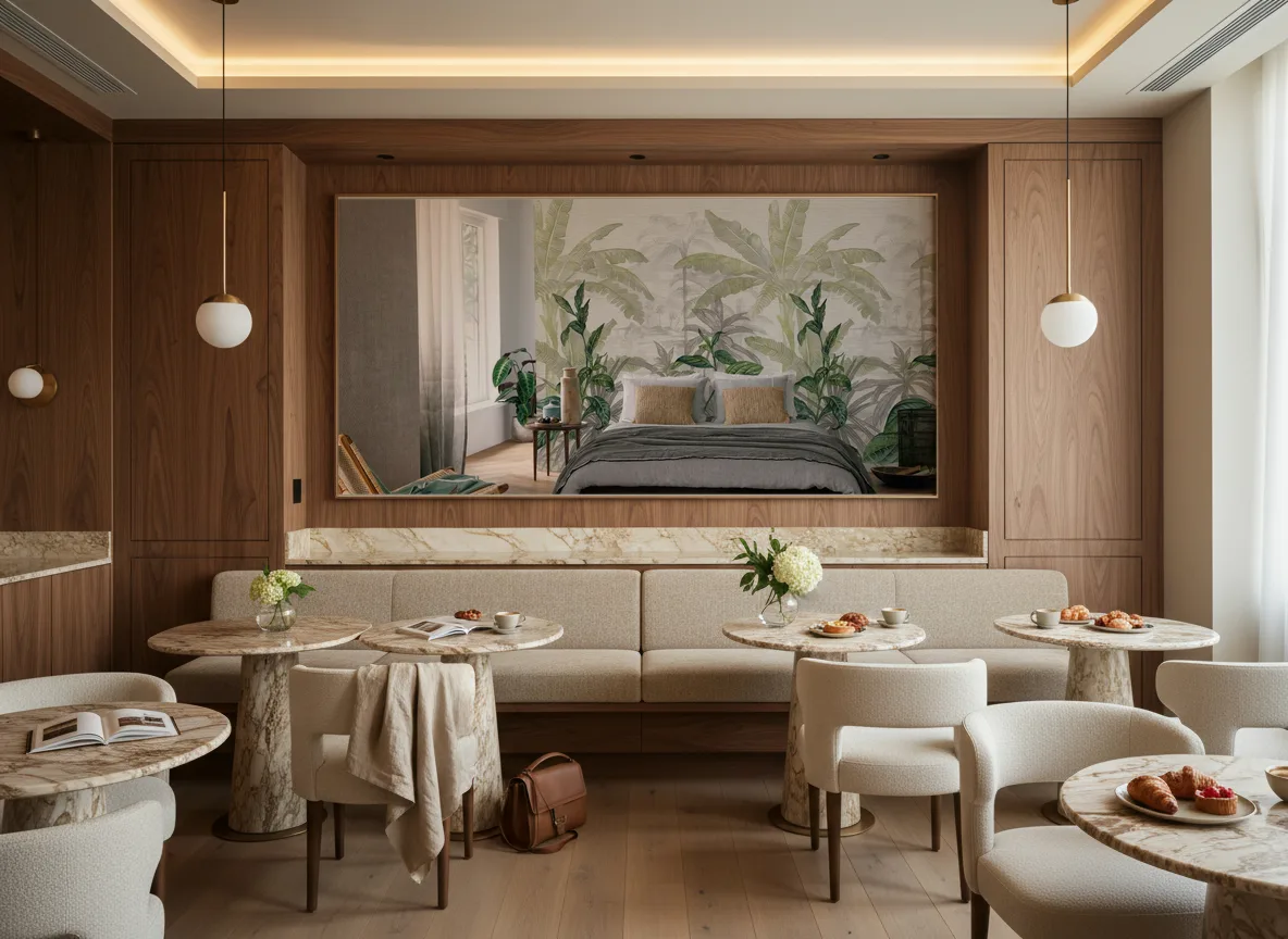 Olea — Restauracja hotelowa — pole nad ławą