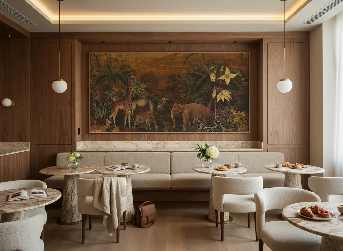 TANZANIA Panoramas — Restauracja hotelowa — pole nad ławą