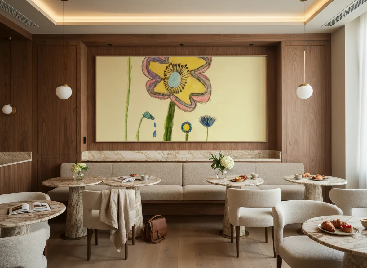 Kwiat — Restauracja hotelowa — pole nad ławą