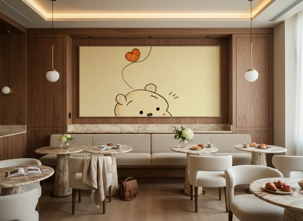 Miś z balonikiem — Restauracja hotelowa — pole nad ławą