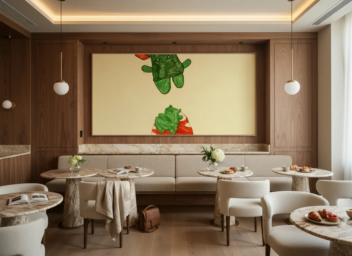 Potworki w muchomorach — Restauracja hotelowa — pole nad ławą