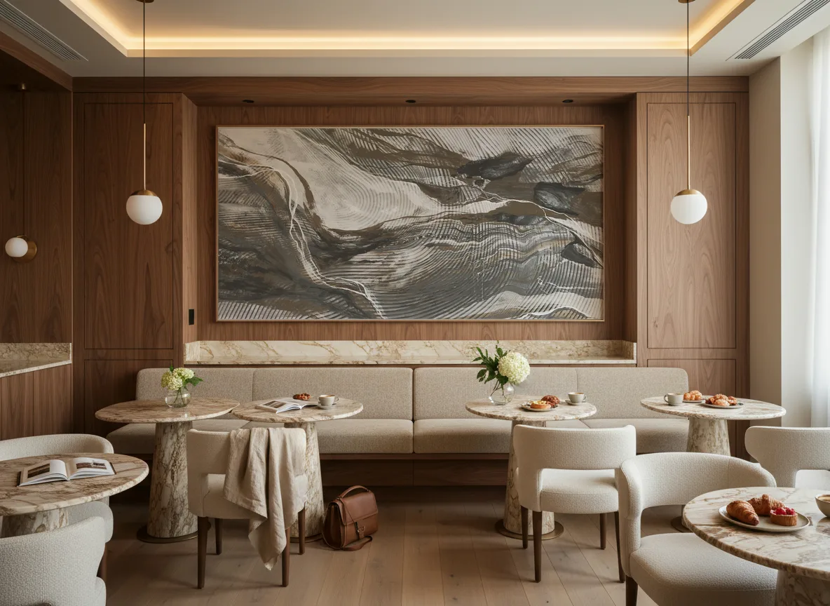 Wave Lines — Restauracja hotelowa — pole nad ławą