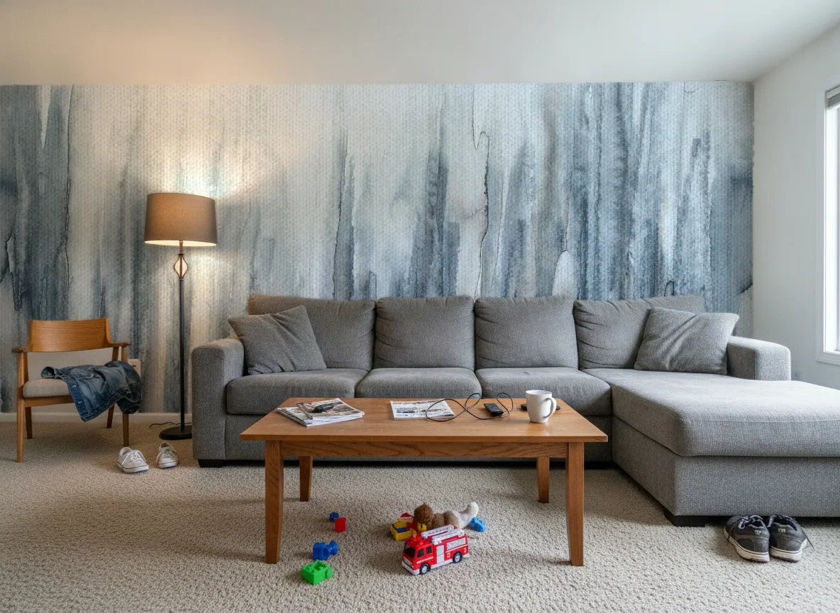 KEYSTONE Panoramas — Salon w domu — ściana za sofą