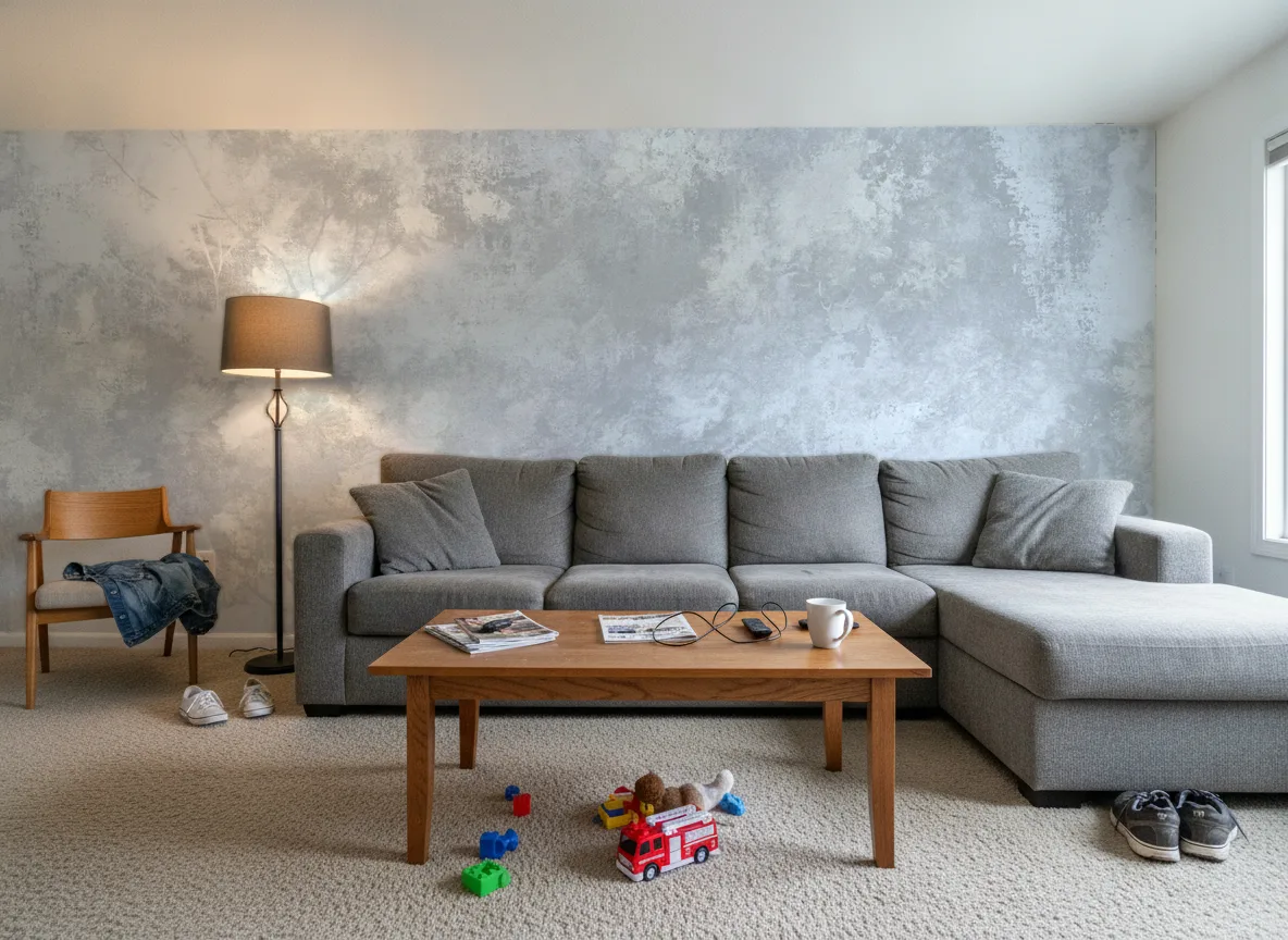 SELVA Panoramas — Salon w domu — ściana za sofą