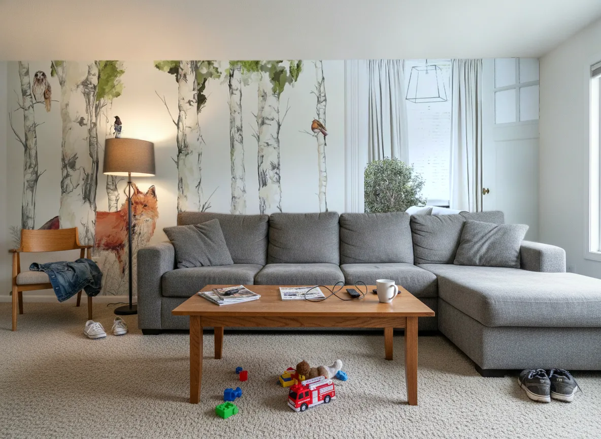 SYLVANIA Panoramas — Salon w domu — ściana za sofą