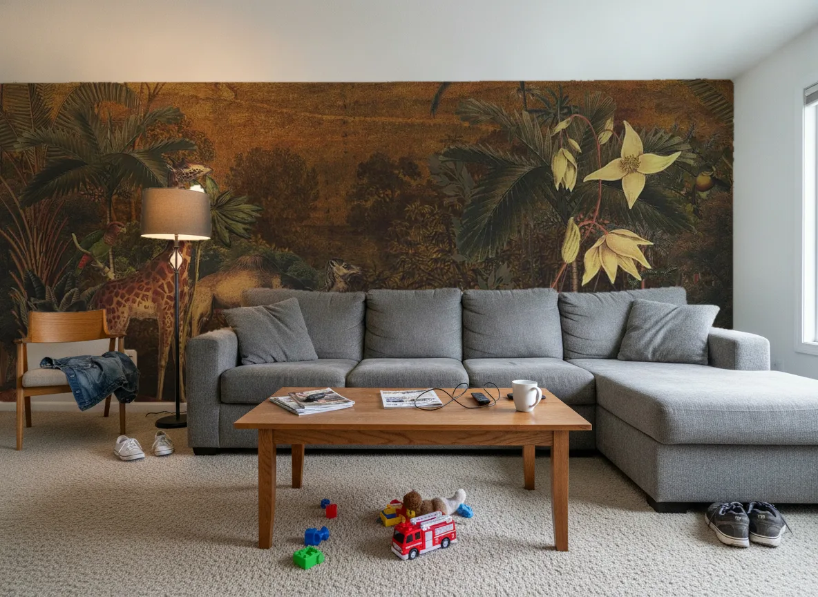 TANZANIA Panoramas — Salon w domu — ściana za sofą