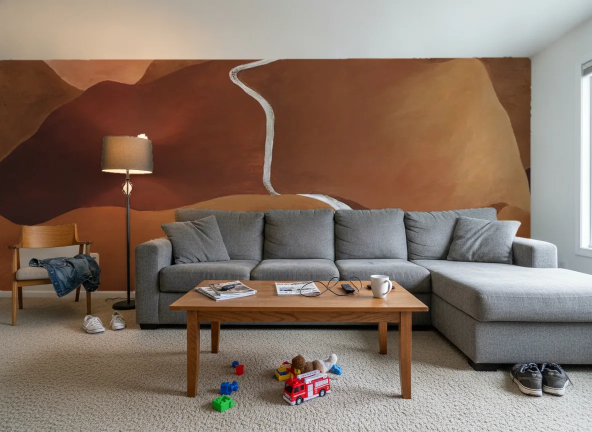 TOSCANA Panoramas — Salon w domu — ściana za sofą