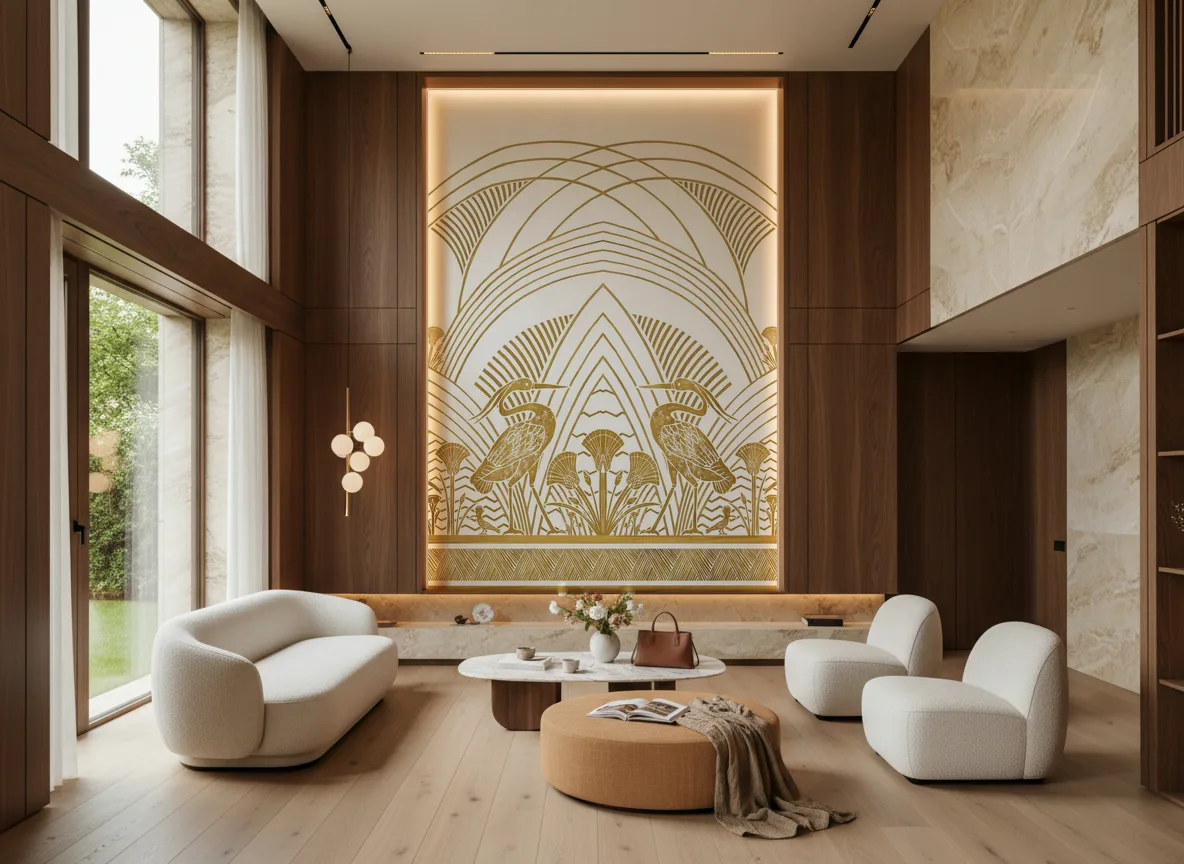 Elephantine — Salon — wysoka ściana w ramie z drewna