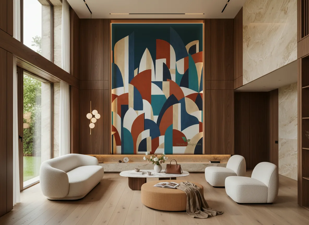 PABLO Panoramas — Salon — wysoka ściana w ramie z drewna