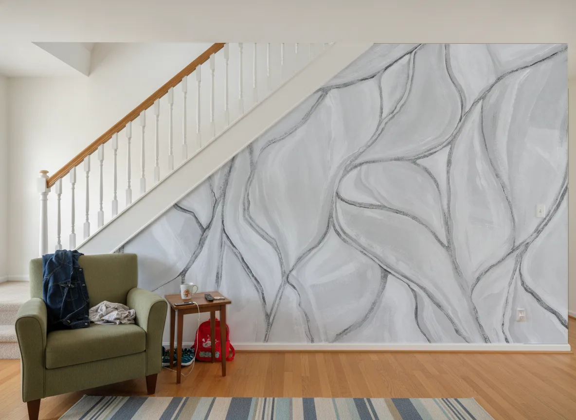 Folded Form — Schody w domu — ściana wzdłuż biegu