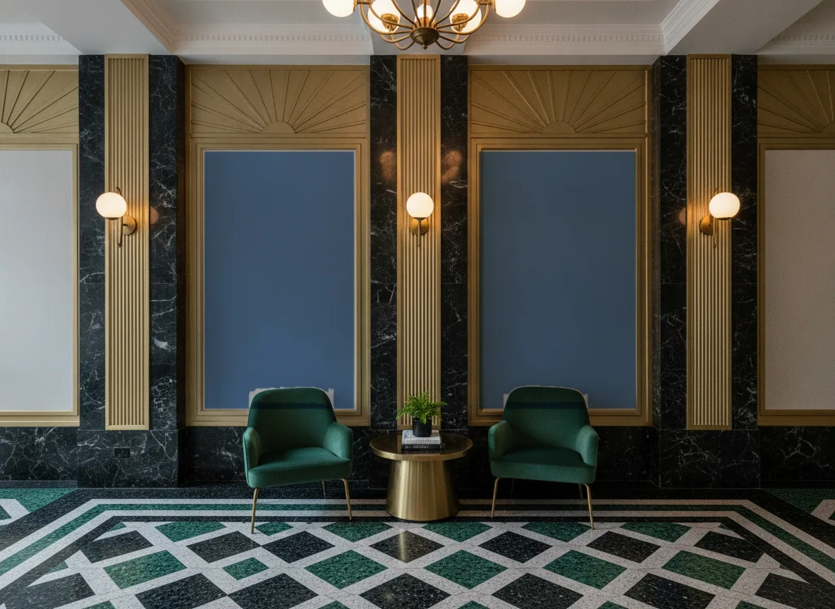 AirPanel — Lobby art deco — kwatery między mosiężnymi pilastrami