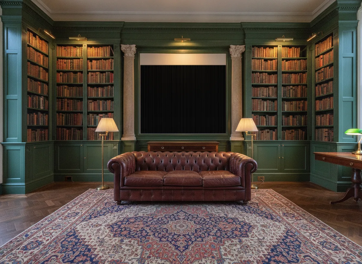 Tapeta obiektowa Hugo W11 — Biblioteka w butelkowej zieleni