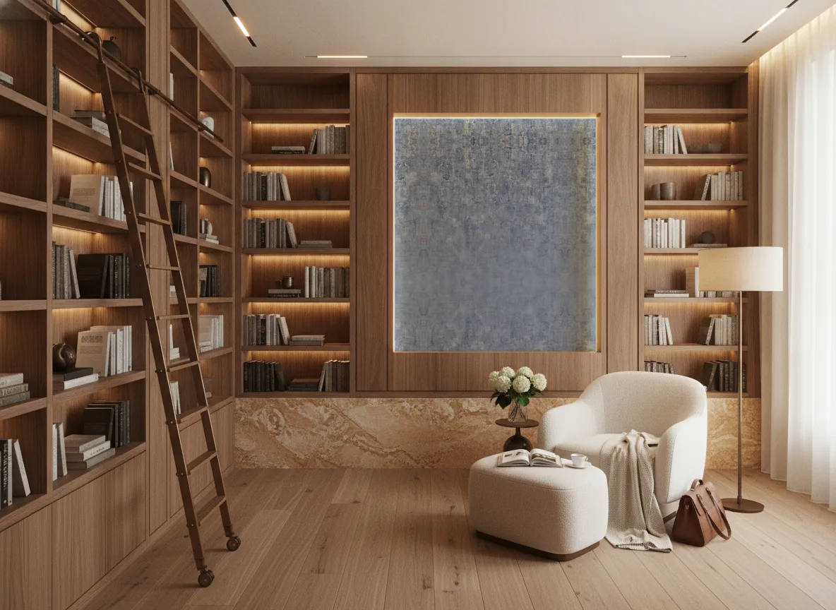 Gallica — Biblioteka — podświetlone pole między regałami