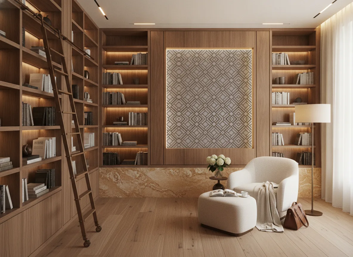 Kheops — Biblioteka — podświetlone pole między regałami