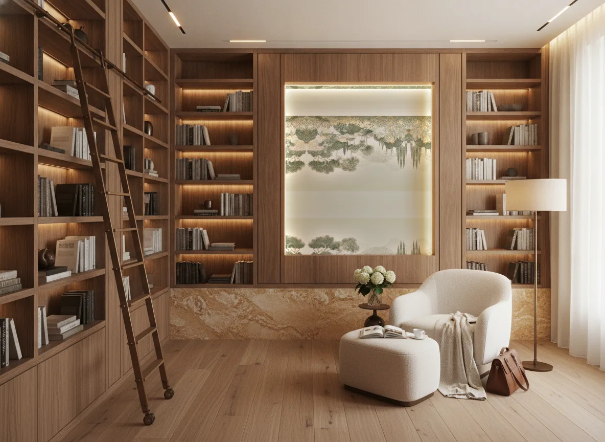 Maquis Corse — Biblioteka — podświetlone pole między regałami