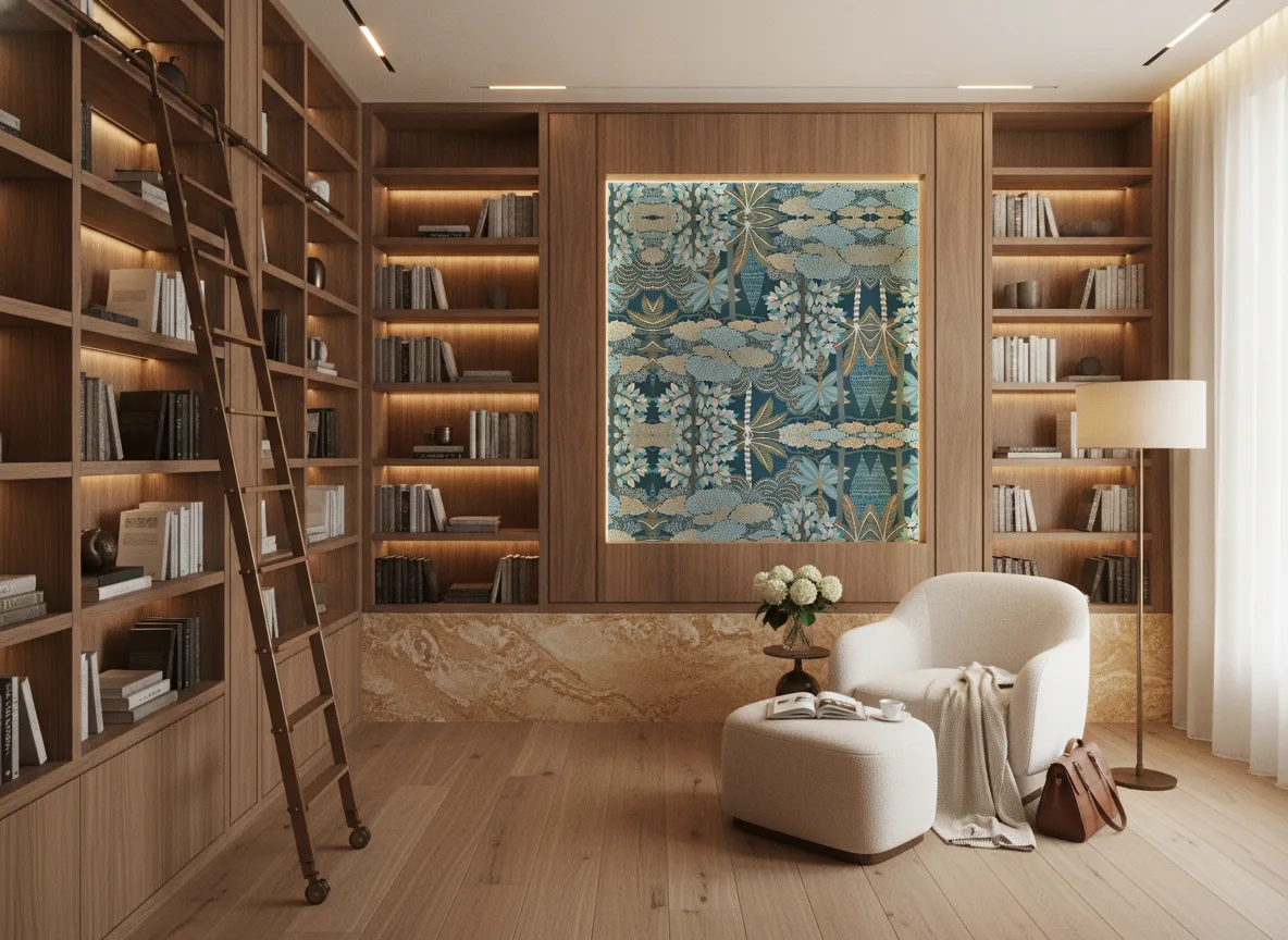 Marakanda — Biblioteka — podświetlone pole między regałami