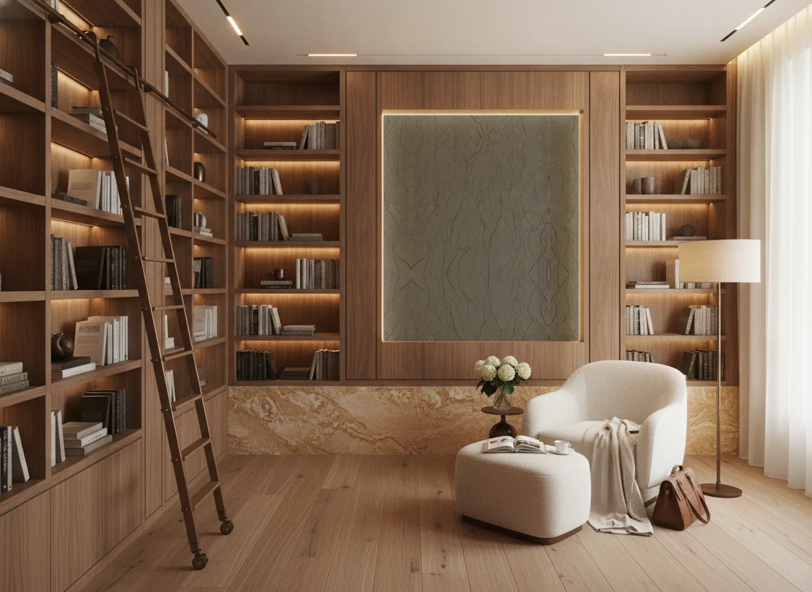 Passiflore Escambray — Biblioteka — podświetlone pole między regałami