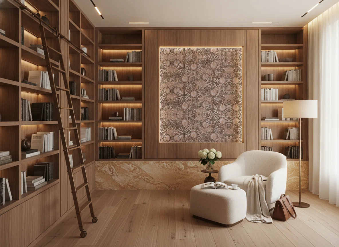 Persee — Biblioteka — podświetlone pole między regałami
