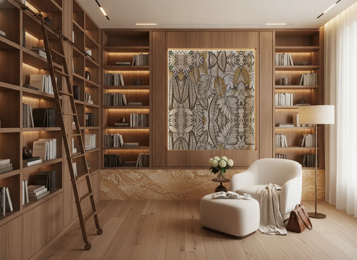 Sabal — Biblioteka — podświetlone pole między regałami