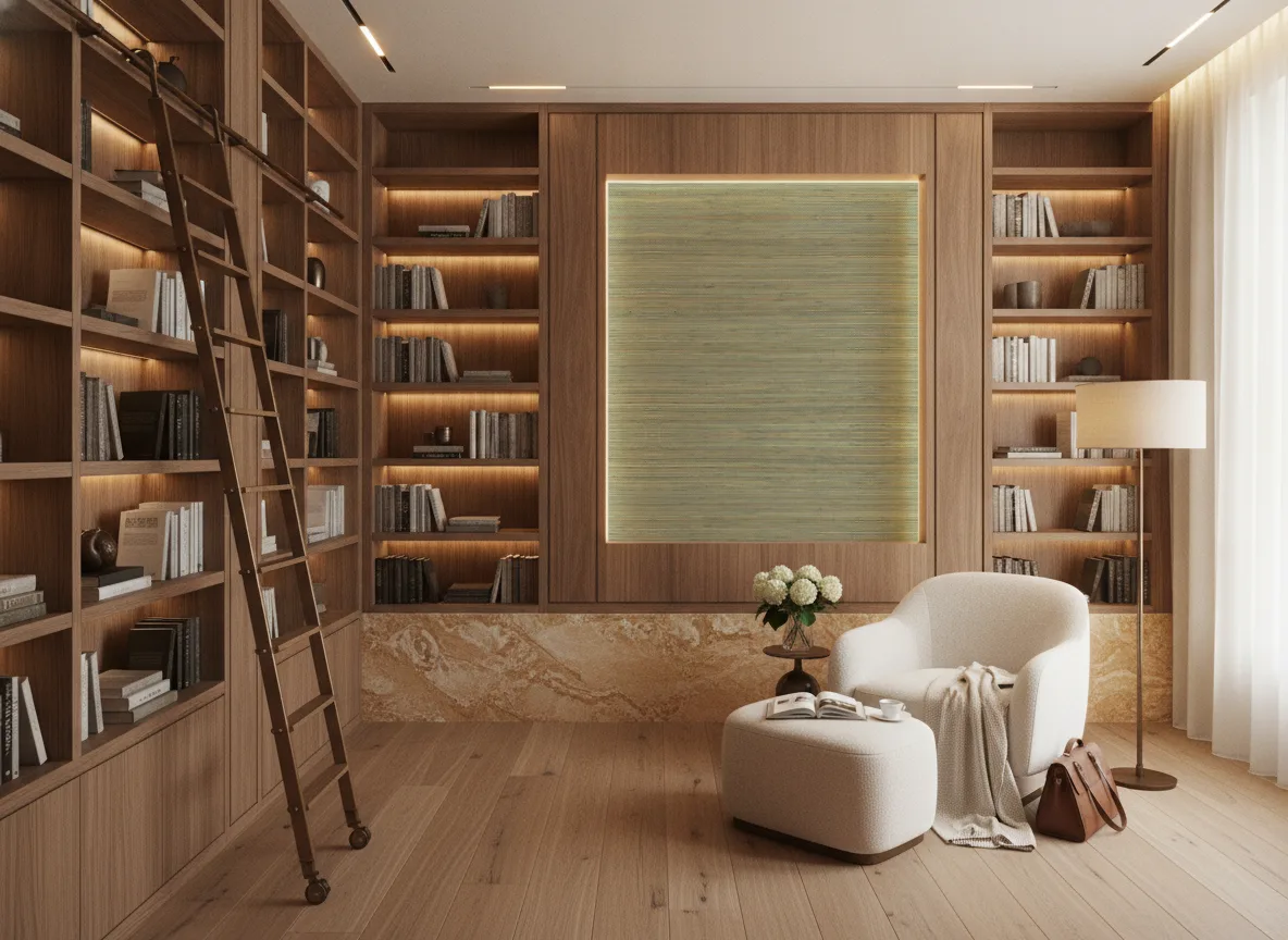 Seagrass — Biblioteka — podświetlone pole między regałami