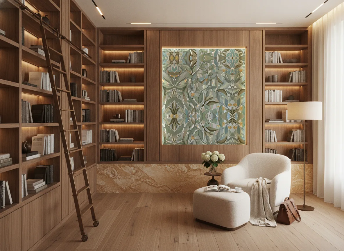 Solandra — Biblioteka — podświetlone pole między regałami